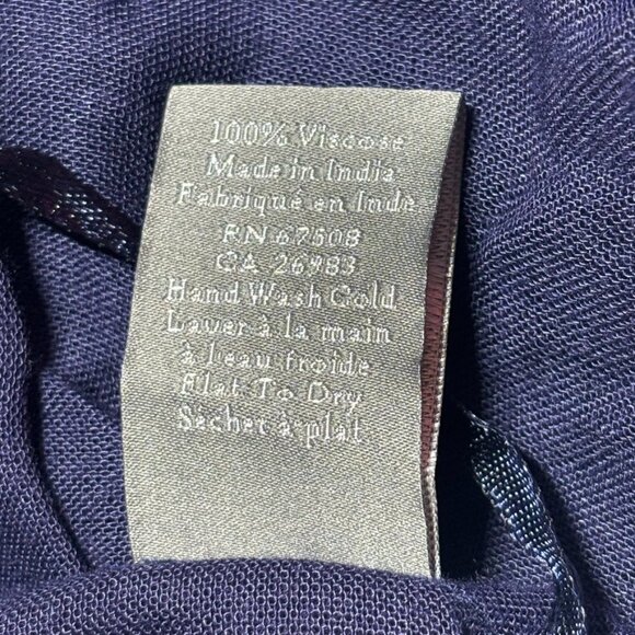 Vince Camuto Navy Blue Boho Open Front Cardigan with tassels and tie waist - Picture 8 of 11